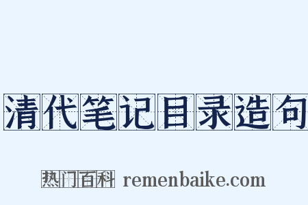 清代笔记目录造句是什么意思的图片
